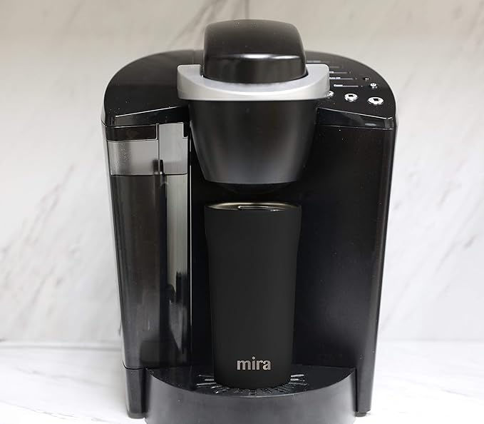 MIRA 12 oz Coffee Travel Mug - Stainless Steel Insulated Tumbler with Leak-Proof Lid - Hot & Cold Cup - Black