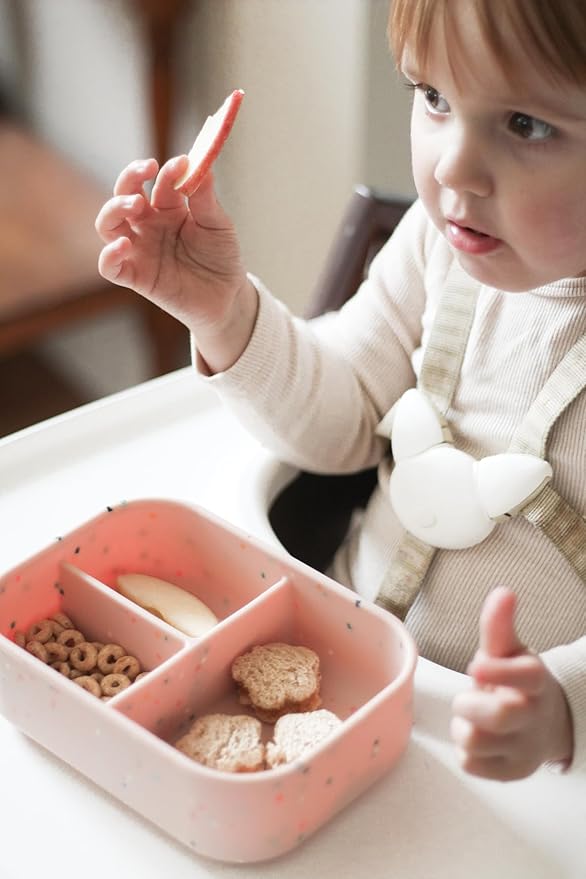 Ullabelle Leak Proof Bento Box Food-Grade Silicone Bento, BPA, Phthalate, Lead, & PVC Free - Bento Lunch Box for Daycare, Kids, & Adults - Leak Resistant Sets With Lids Snack Box Container (Pink)