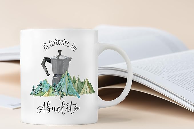QASHWEY Abuelito Grandpa Coffee Mug, Abuelito Gift, Grandpa Gifts, AbuelitoGrandpa Mug Coffee Tea Cup Gifts for AbuelitoSpanish GrandpaPapa, El Cafecito DeAbuelito CoffeeCups Ceramic 11oz