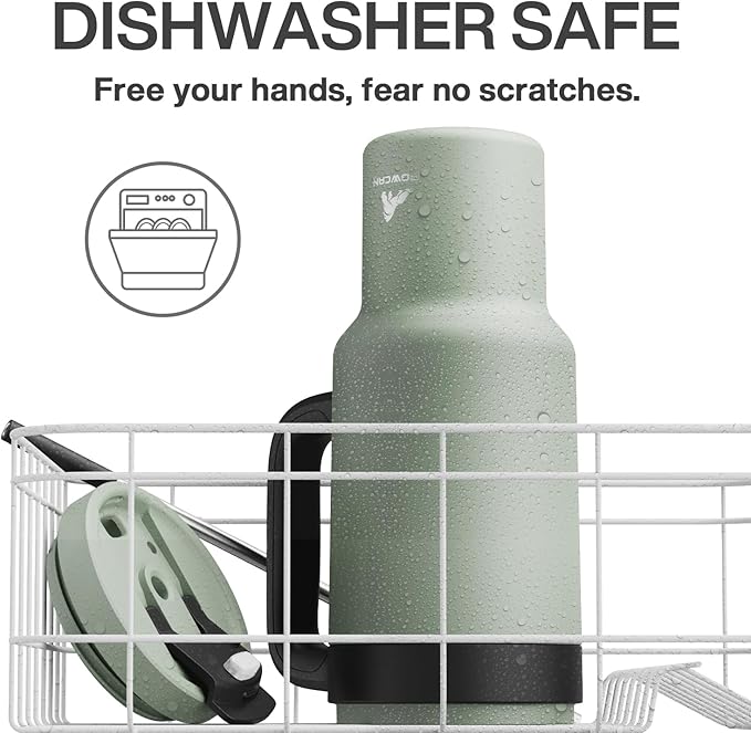 40 oz Tumbler with Handle, 2-in-1 Straw and Sip Lid, Leakproof, Dishwasher Safe, Insulated Stainless Steel Travel Coffee Mug, Keeps Cold for 34 Hours, Fits in Car Cup Holder (Agave)