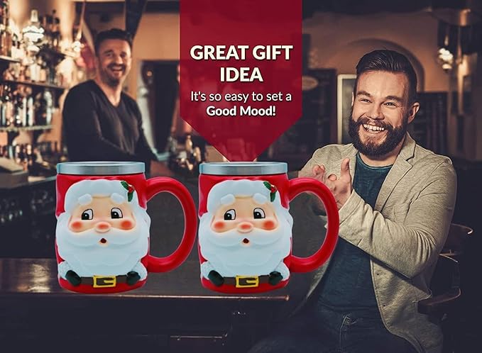 Stainless Steel Drinking Mug - 18oz Santa Gift Coffee Cup, Norse Viking Mug, Poetic Christmas Decor, Party Decoration Drinkware Gift