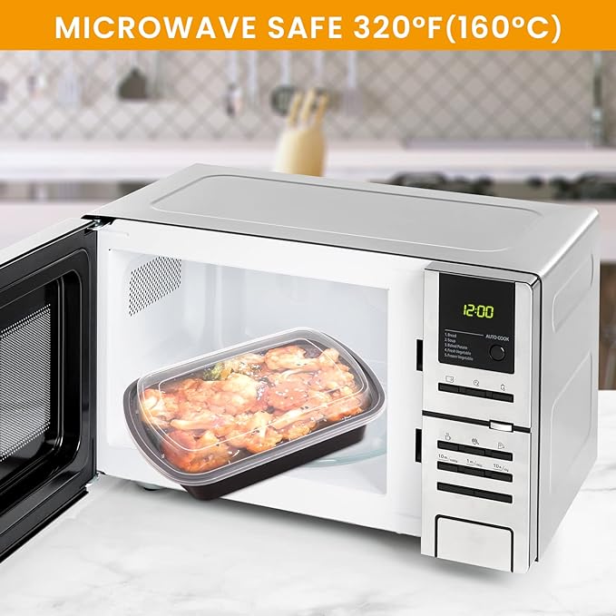 38oz Meal Prep Containers, Extra Large &Thick Food Storage Containers with Lids, Reusable Plastic,Disposable Bento Box,Stackable,Microwave/Freezer/Dishwasher Safe, BPA Free (30Pack)