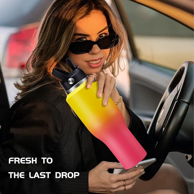 40 oz Insulated Water Bottle - Cold 48H & Hot 24H, Leak-Proof Metal Tumbler with Carrier Bag, Protective Boot, BPA Free Vacuum Hydro Travel Thermal Cup Flask for Women Mom Girfriend Gift