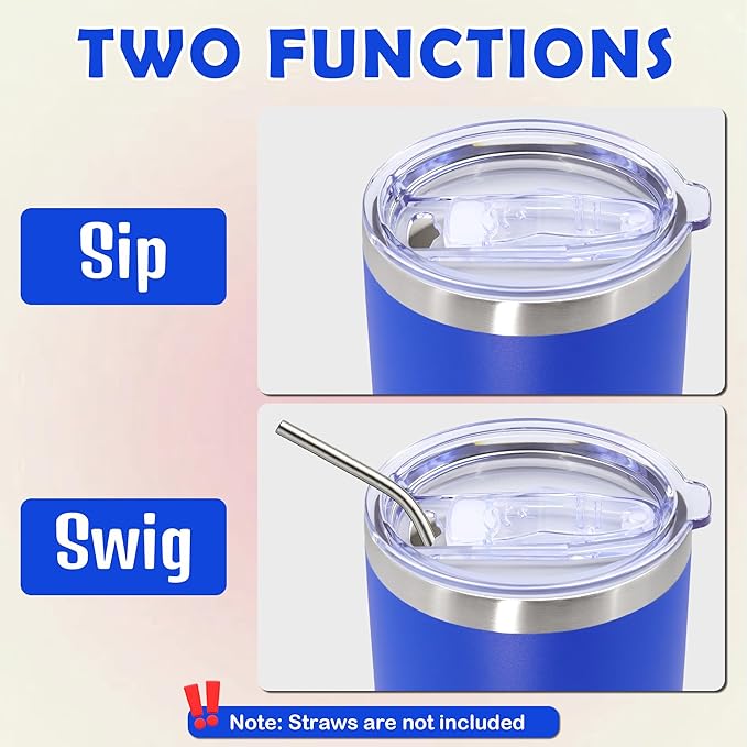 20oz Tumbler Stainless Steel Tumbler Cup with Lid Vacuum Insulated Double Wall Travel Mug, Durable Powder Coated Travel Coffee Tumbler Mug for Hot & Cold Drinks, Dark Blue,1 Pack