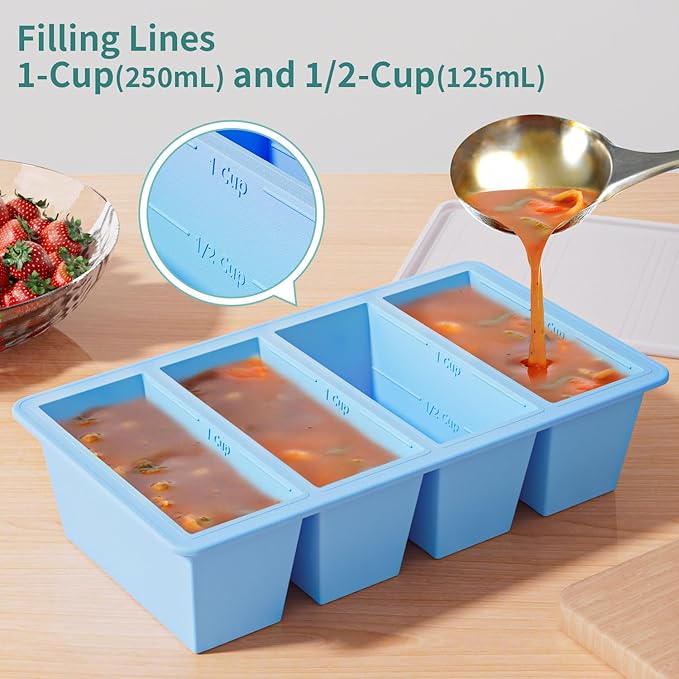 Silicone Freezer Tray for Sauce Cube: Silicone Freezing Tray for Broth Sauce Storage - Freeze 125mL 250mL Souped Portion