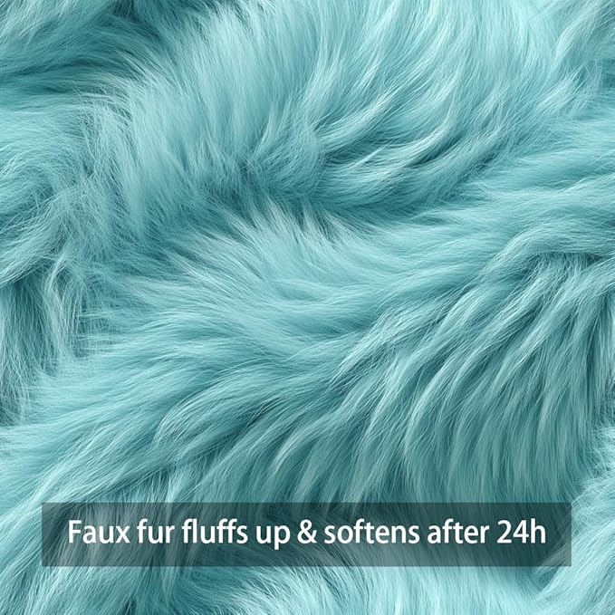 4TH Emotion Fall Pumpkins Decorative Pillow Covers 20x20 Set of 2, Light Blue Soft Plush Faux Fur Wool Farmhouse Throw Cushion Cases for Autumn Thanksgiving Holiday Home Decorations