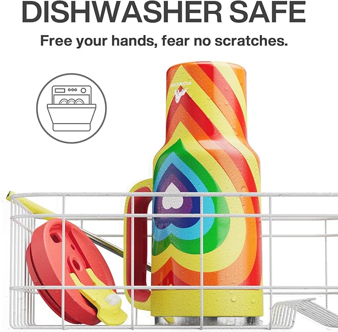 40 oz Tumbler with Handle, 2-in-1 Straw and Sip Lid, Leakproof, Dishwasher Safe, Insulated Stainless Steel Travel Coffee Mug, Keeps Cold for 34 Hours, Fits in Car Cup Holder (Fiery Love)