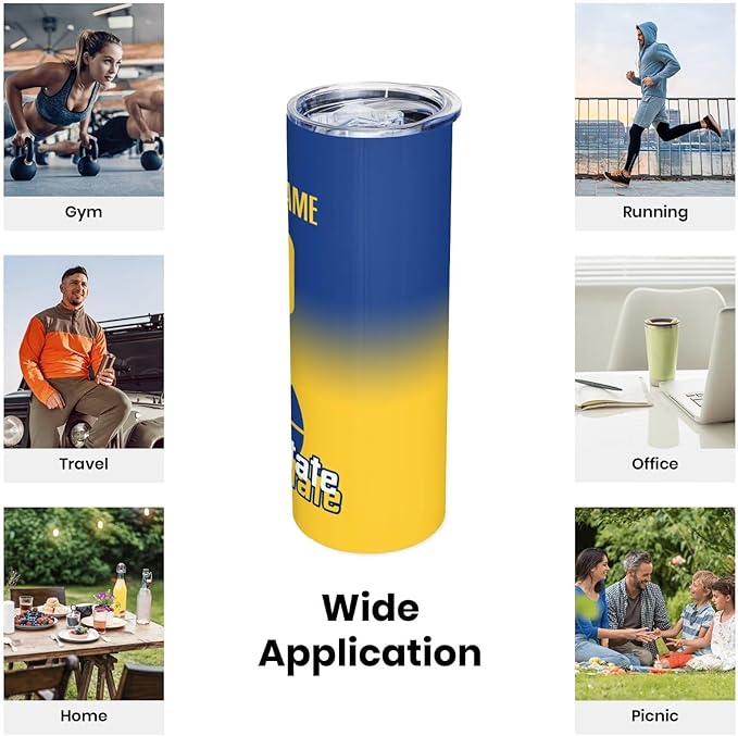 Custom Tumblers Stainless Steel Cup Personalized Basketball Insulation Travel Mug Add Your Name Number 20 oz Fans Gift for Men Women