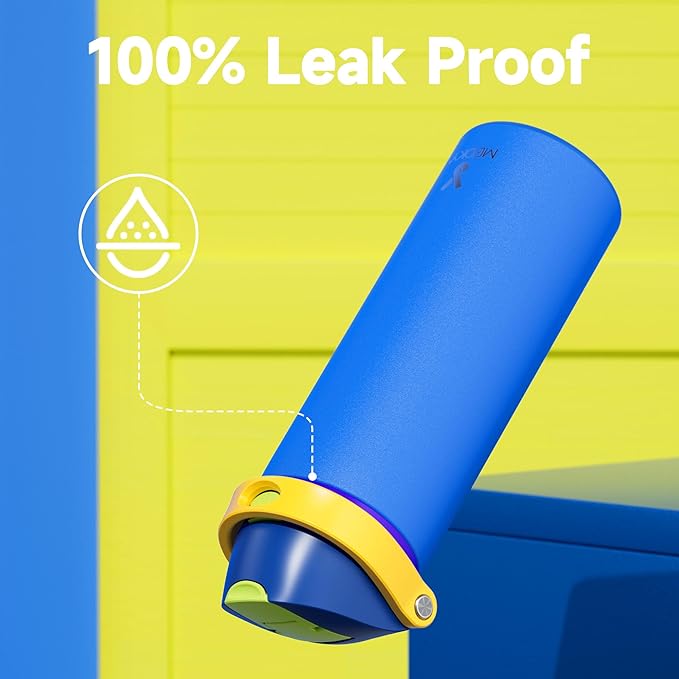 24 oz Insulated Water Bottle for Men: Meoky Stainless Steel Water Bottle with 2-in-1 Straw and Spout Lid - Leak Proof, Cold for 24 Hours, Fits in Car Cup Holder, BPA-Free for Sports Travel, Sapphire