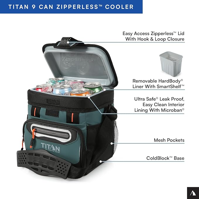 Titan by Arctic Zone Deep Freeze Cooler - Zipperless Hardbody Cooler - Deep Freeze Insulation, HardBody Liner, and SmartShelf