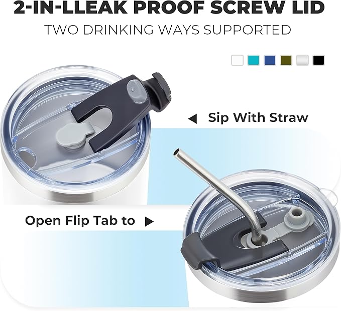 MEWAY 12 oz Lowball, Tumbler Stainless Steel Double Wall Vacuum Insulated Mug with Straw and Lid, Cleaning Brush ，Durable Powder Coated Insulated Coffee Cup for Cold & Hot Drinks (White, 12 pack)