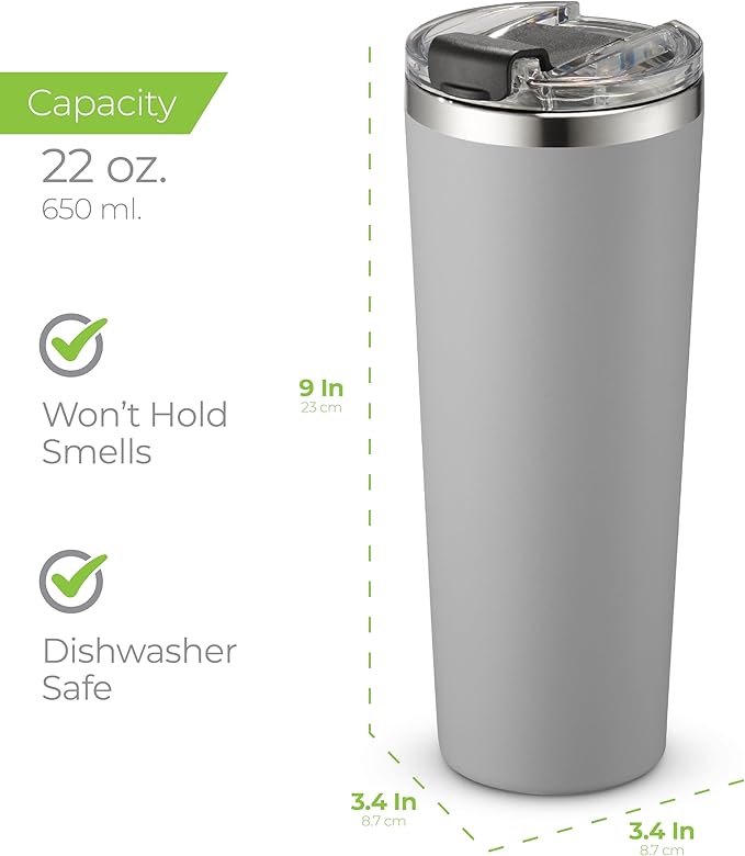 SIPX™ Triple-Insulated Tumblers - 22oz. Premium Modern Tumbler With Lid, insulated Cup Keeps Hot For 6 Hours, Stainless Steel Tumbler Made Of Sustainable Material, Coffee Travel Mug For Home & Office