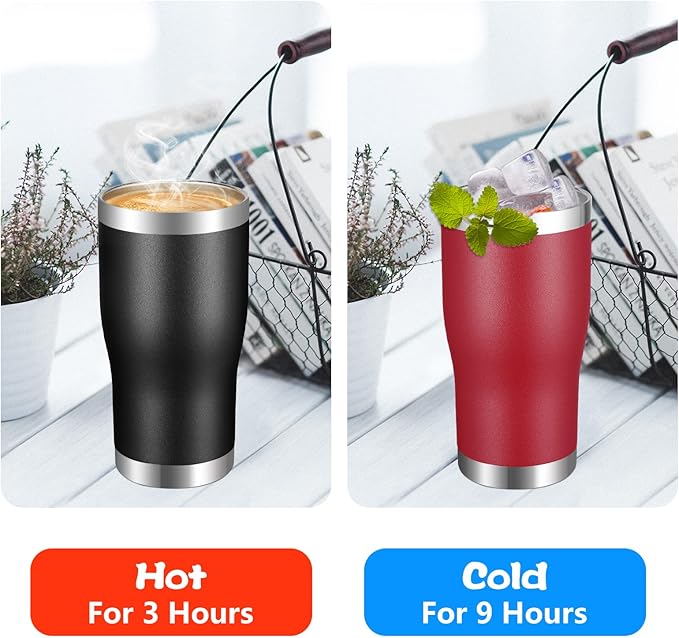 VEGOND 20oz Tumbler Stainless Steel Tumbler Cup with Lid And Straw Vacuum Insulated Double Wall Travel Coffee Mug(Brick red 1 Pack)