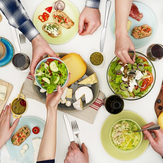 Silverware Set,SANTUO Stainless Steel Knives Spoon Forks Set for Home, Kitchen and Restaurant, Mirror Polished& Dishwasher Safe (12pcs-Silverware set)