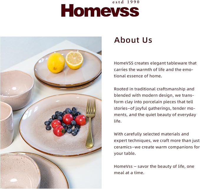 Highland 16pc Dinnerware Set, Unique Organic Shape Double Bowl， Stoneware Plate & Bowl Dish Set Service For 4, Scratch Resistant, Microwave & Dishwasher Safe, Natural Reactive Glaze, Pink