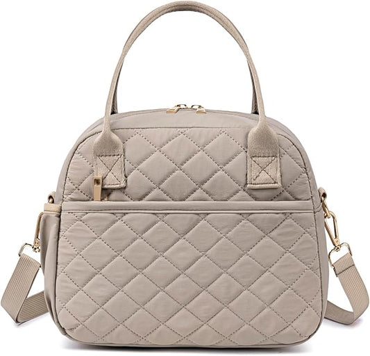 CAMTOP Lunch Box for Women Men Insulated Lunch Bag Lunch Tote Bag Leakproof Thermal Cooler Large Capacity for Travel Work School Picnic (Shoulder-Grey)