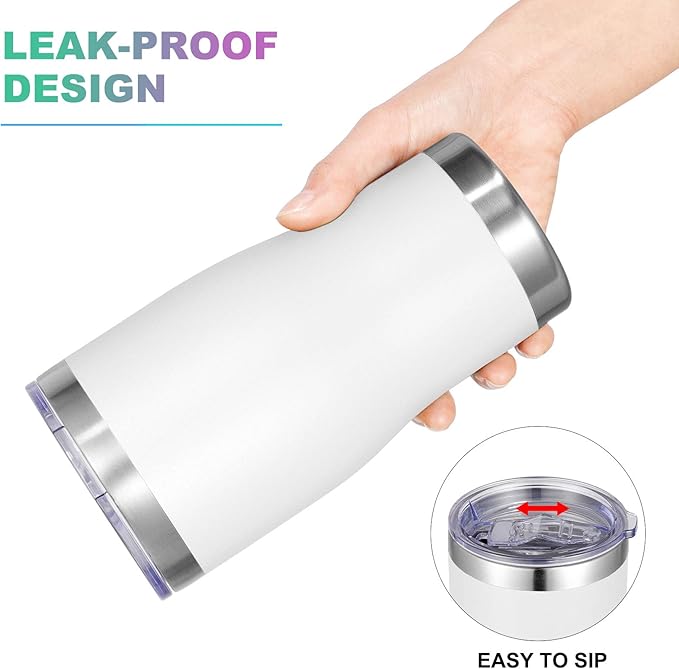 VEGOND 20oz Tumbler Stainless Steel Tumbler Cup with Lid And Straw Vacuum Insulated Double Wall Travel Coffee Mug(White 1 Pack)