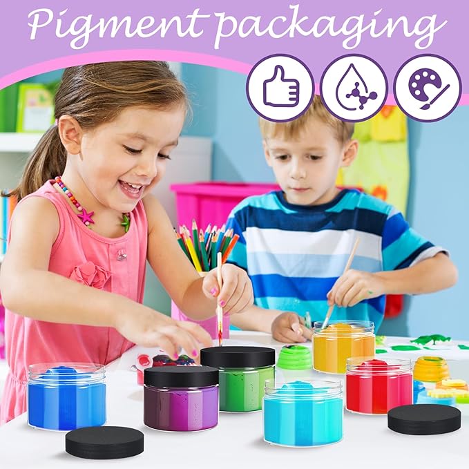 72 PCS 4 OZ Plastic Jars with Screw On Lids,Labels Refillable Empty Round Slime Cosmetics Containers for Storing Dry Food, Honey Jam, Cream, Butter, Lotion, black