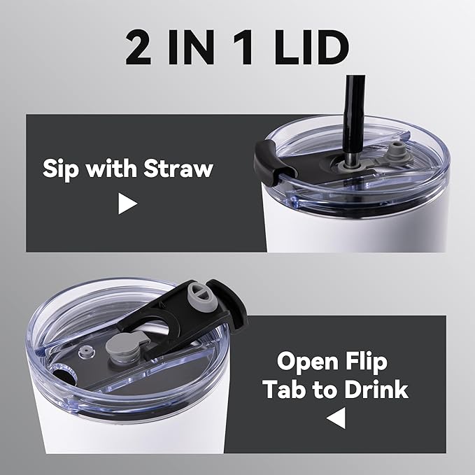 VEGOND 30 oz Insulated Stainless Steel Tumblers with lid and straw Bulk Pack Coffee Mug with Non-Slip Silicone Base, Sweat Proof Powder Coated Cup for Hot Cold Drinks, Black and White 4Pack