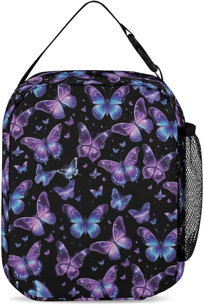 Butterfly Lunch Box 10 Inch Reusable Insulated Butterfly Lunch Bag