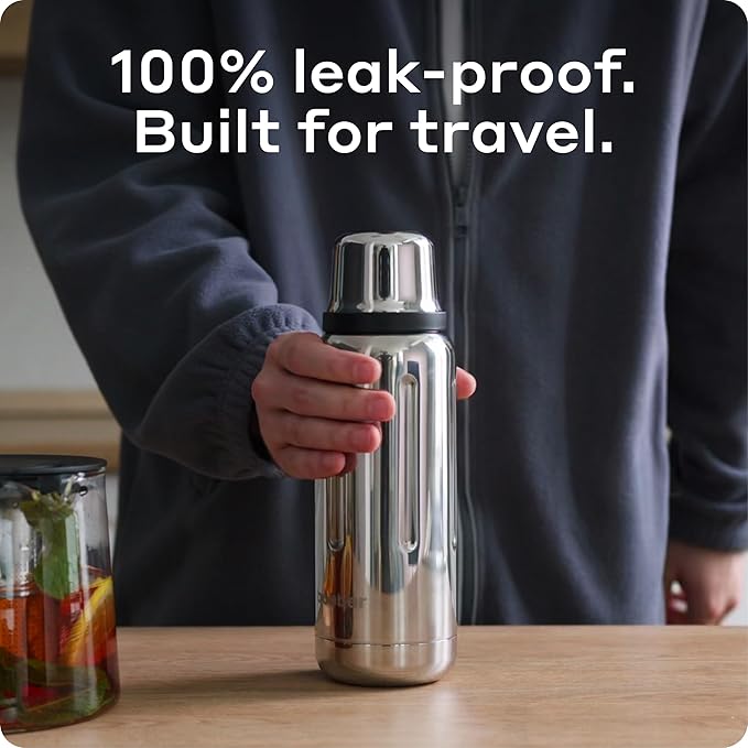 BOBBER 26 oz Stainless Steel Thermos Bottle with Cup Lid – BPA-Free, Dishwasher Safe Vacuum Insulated Metal Water Bottle – Keeps Hot for 36 Hours, Cold for 54 Hours (Glossy)