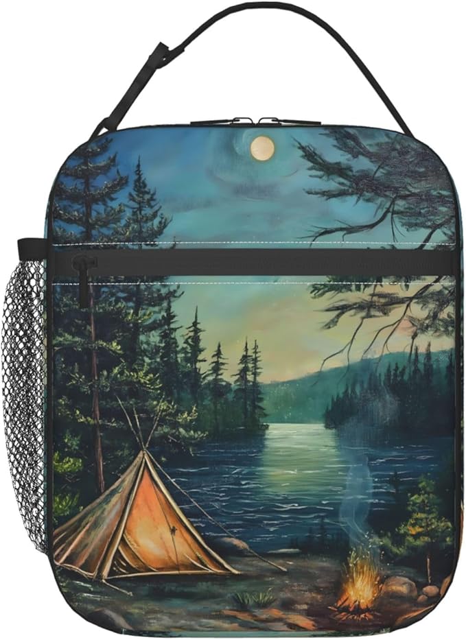Camping Lunch Box for Women Men, Insulated Lunch Box, Reusable Lunch Bag for Office, Work, Picnic, Travel