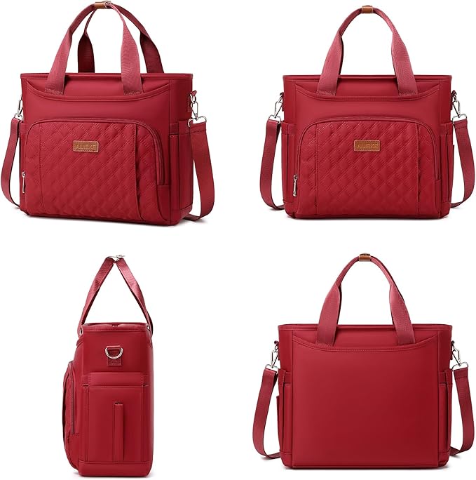 AIJIEKE Insulated Lunch Bag for Women, Lunch Box, Lunch Tote for Work, Large Leak Proof Cooler Bag with Removable Strap, Reusable Adult Lunchbag, Picnic, Office, Beach, Red