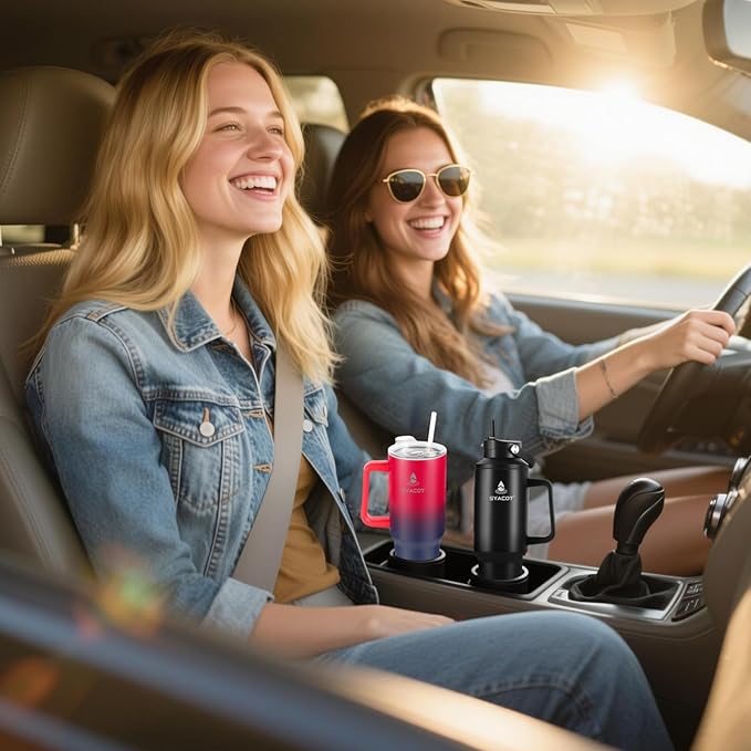 40 oz Tumbler with Handle and Straw or Convert to 40 oz Insulated Water Bottle Fits in Cup Holder. Stainless Steel Metal Water Flask with 2 Lids for Travel,Camping,Gym Sports Coffee Mug Thermal Cup