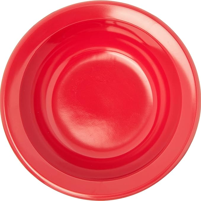 Carlisle FoodService Products Kingline Reusable Plastic Bowl Fruit Bowl with Rim for Home and Restaurant, Melamine, 4.75 Ounces, Red