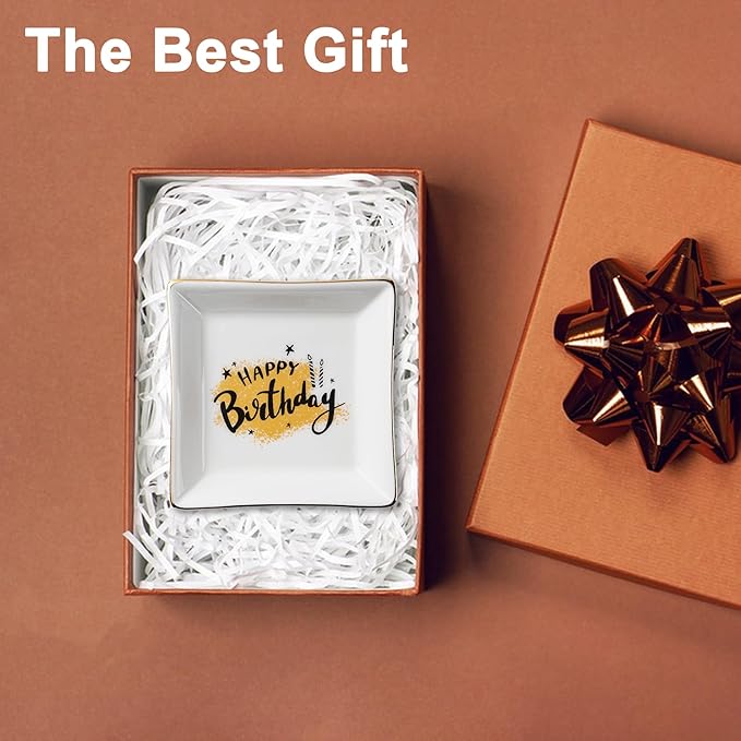 Bestie Gift for Friends Women Ceramic Ring Dish —Whenever you feel overwhelmed，I am you strong support —Trinket Dish Female Birthday Gifts