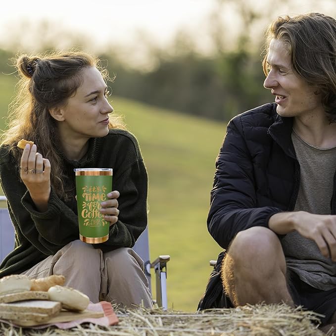 20 oz Tumbler Stainless Steel Tumbler with Lid and Straw, Double Wall Vacuum Insulated Travel Coffee Mug for Laser Engrave, Powder Coated Cup for Hot and Cold Drinks (Army Green,1 pack)