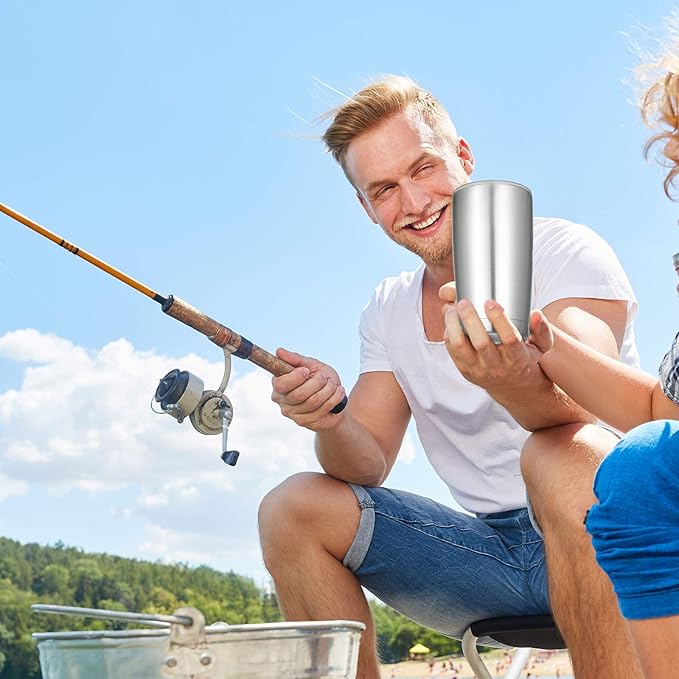 VEGOND 20oz Tumbler with Lid and Straw Stainless Steel Tumbler Cup Vacuum Insulated Double Wall Travel Coffee Mug Powder Coated Coffee Cup(Stainless 1 Pack)