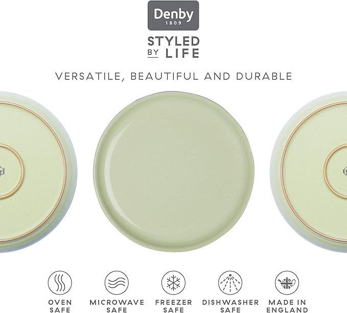 Denby - Heritage Orchard Coupe Dinner Set For 4-12 Piece Simple Ceramic Stoneware Tableware Set - Dishwasher Microwave Oven Safe - Scratch Chip Resistant