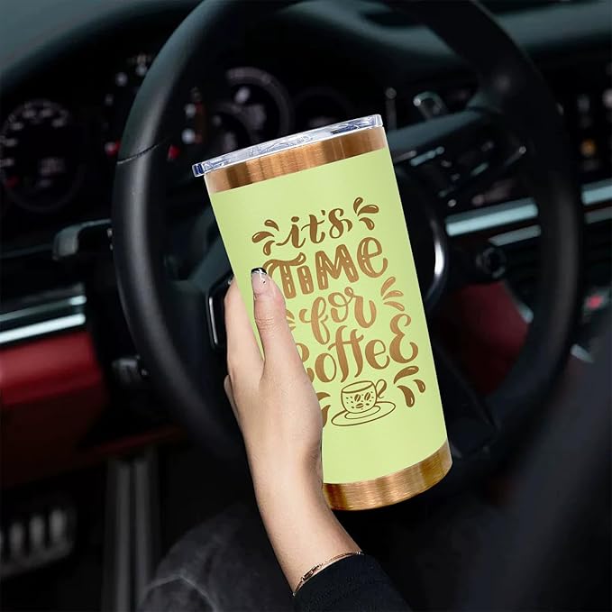 20 oz Tumbler Stainless Steel Tumbler with Lid and Straw, Double Wall Vacuum Insulated Travel Coffee Mug for Laser Engrave, Powder Coated Cup for Hot and Cold Drinks (Avocado Green,1 pack)