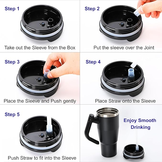 40 oz Insulated Coffee Tumbler with 360° Rotating Handle – Stainless Steel Travel Mug with Straw & Leakproof Lid– Fits Most Car Cup Holders, Hot & Cold Drinks (White)