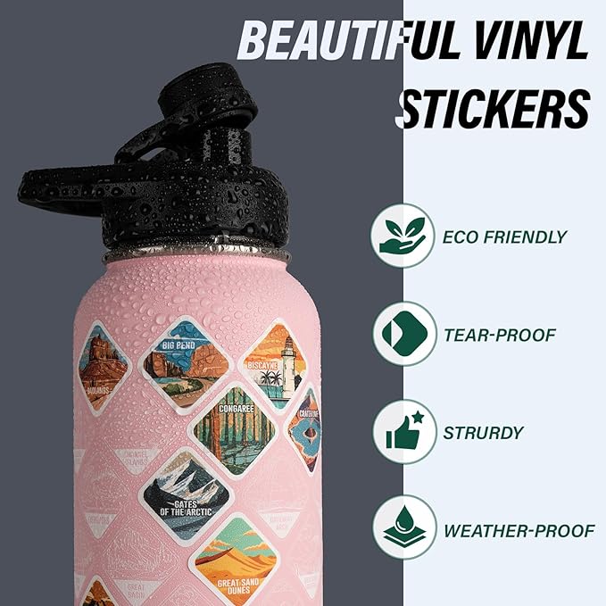 40 oz Insulated Water Bottle | Thickened Stainless Steel Vacuum Metal | Portable Sports Water Jug for Gym and Hiking with Straw, Carrier Bag, Handle Strap | BPA-Free 40 oz