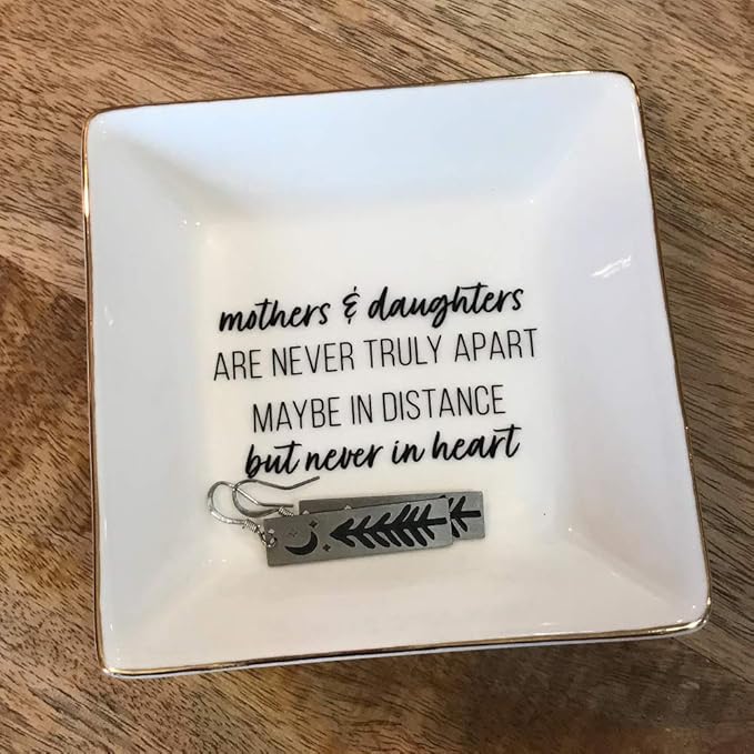 Simply Charmed Gift from Daughter or Mother's Day or Birthday Gift Between Mom and Daughter - Ceramic Jewelry Ring Dish or Tray