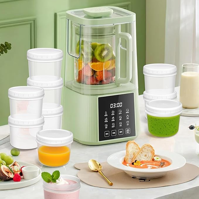 10 Pack 12oz Reusable Small Plastic Containers with Screw Lids, Small Food Storage Freezer Containers, Deli Containers Stackable Food Storage Jars, Sauce Condiment Jars Lunch Box Accessories