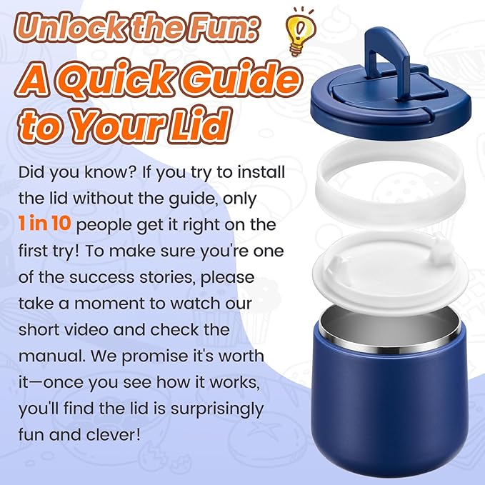 Soup Thermo for Hot Food 20oz Lunch Containers with Buckle Lid Wide Mouth Hot Food Jar Vacuum Insulated Stainless Steel Bento Box Leakproof with Spoon(Blue)