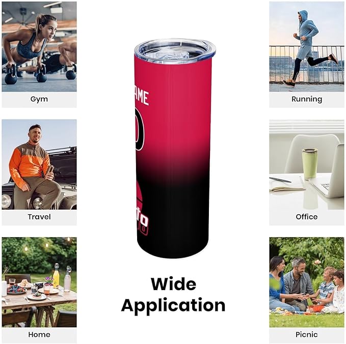 Custom Tumblers Stainless Steel Cup Personalized Basketball Insulation Travel Mug Add Your Name Number 20 oz Fans Gift for Men Women