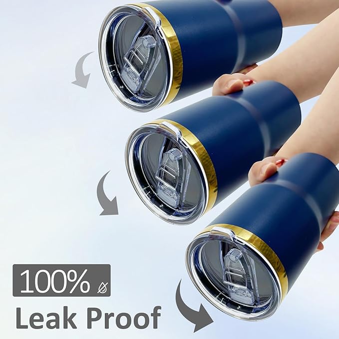 20 oz Tumbler Stainless Steel Tumbler with Lid and Straw, Double Wall Vacuum Insulated Travel Coffee Mug for Laser Engrave, Powder Coated Cups for Hot and Cold Drinks (Navy,1 pack)