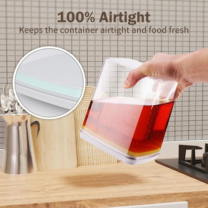 Pop Container Set, 3 Pcs Airtight Food Storage Containers with Lids for Kitchen Pantry Organization and Storage, 3.4Qt, 2.1Qt, 1.2Qt