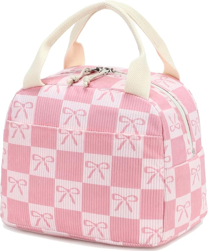 Bluboon Lunch Bag for Women Men Cute Corduroy Lunch Tote Bags Reusable Insulated Lunch Box Large Capacity Reusable Insulated Cooler for Work Picnic or Travel