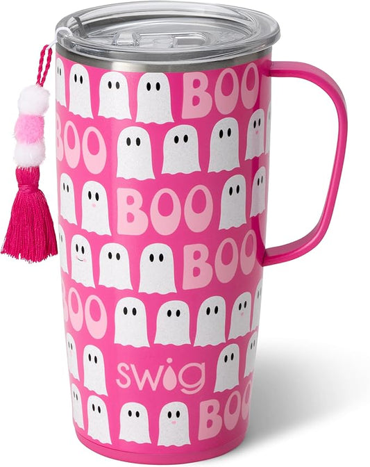 Swig Life 22oz Travel Mug, Insulated Tumbler with Handle and Lid, Cup Holder Friendly, Dishwasher Safe, Stainless Steel, Travel Coffee Cup, Insulated Mug with Lid (Faboolous)