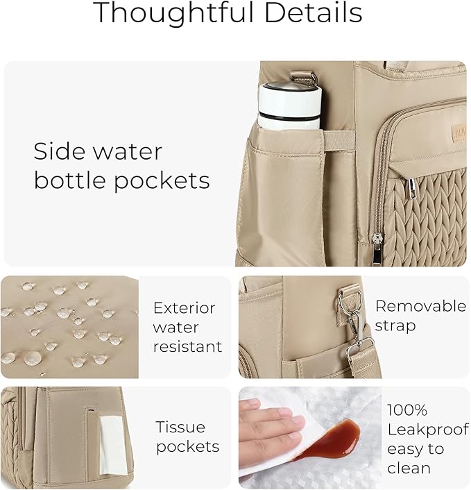 AIJIEKE Insulated Lunch Bag for Men Women, Lunch Box, Lunch Tote for Work, Large Leak Proof Cooler Bag with Removable Strap, Reusable Adult Lunchbag, Picnic, Office, Beach (Brown Taupe)