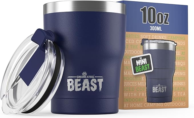 Beast 10 oz Tumbler Stainless Steel Vacuum Insulated Coffee Ice Cup Double Wall Travel Flask (Royal Blue)