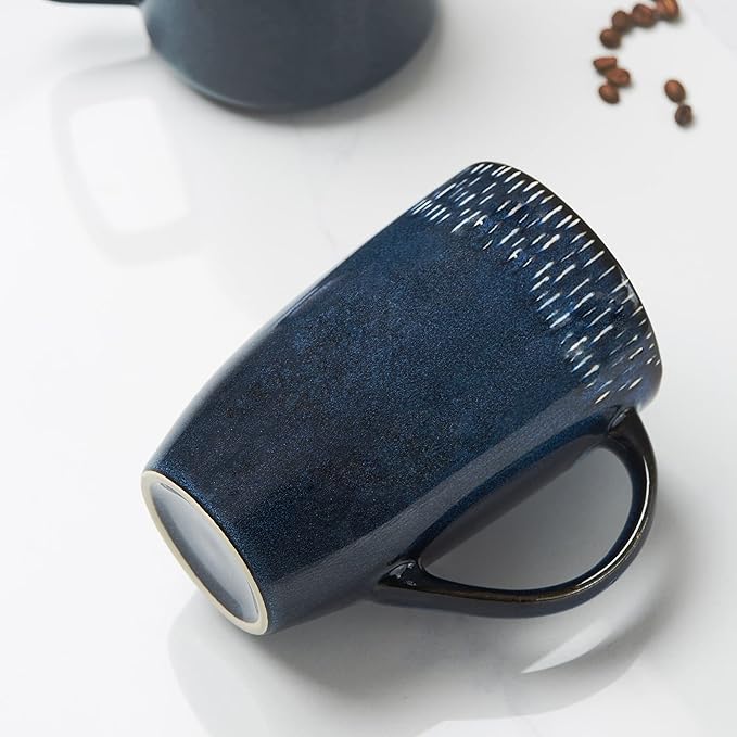 21 OZ Large Ceramic Coffee Mug, Jumbo Coffee Mugs, Big Tea Cups with a Large Handle for Office and Home, Microwave and Dishwasher Safe (21 OZ Star Blue)