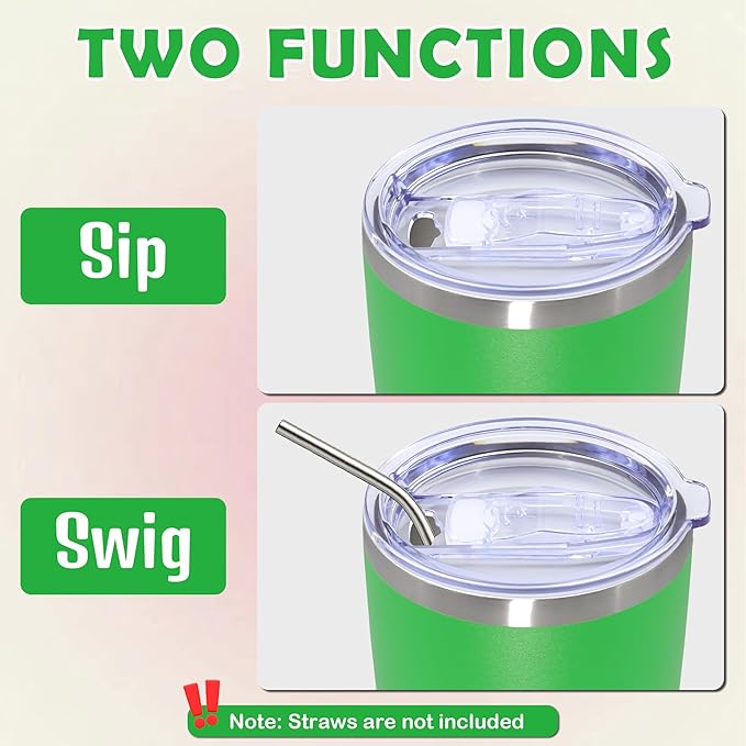 20oz Tumbler Stainless Steel Tumbler Cup with Lid Vacuum Insulated Double Wall Travel Mug, Durable Powder Coated Travel Coffee Tumbler Mug for Hot & Cold Drinks, Green,4 Pack