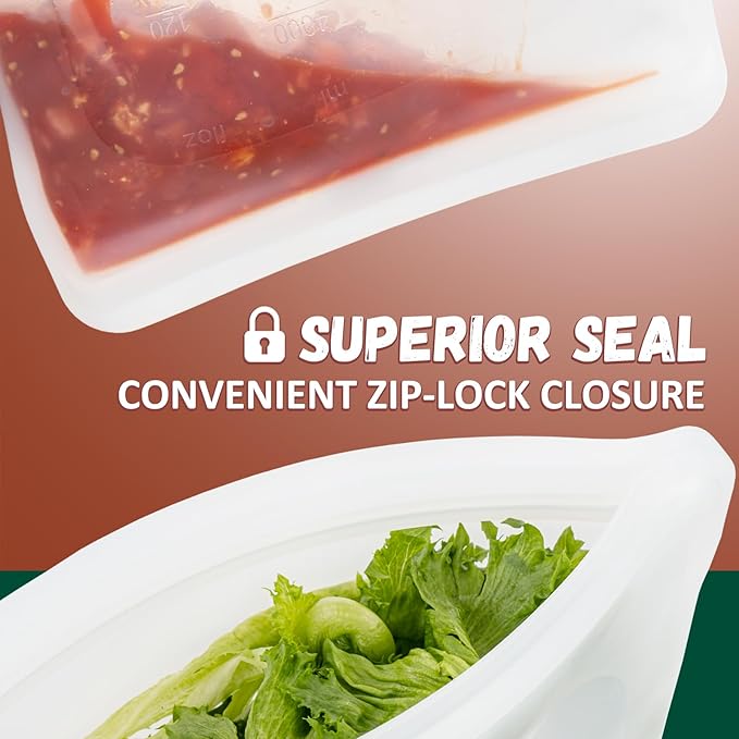 Reusable Premium Silicone Food Storage Gallon Bag 135oz,XXL - 2 PCS Food Storage Bag,Freezer Container,Sous Vide,Kitchen Organization,And Meal Prep Bags Microwave,Dishwasher,Oven Safe, BPA Free