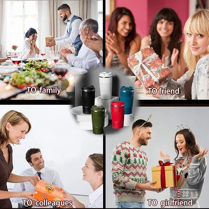 12oz Travel Coffee Mug Spill Proof, Insulated Coffee Mug with Lid, Leakproof Coffee Tumbler,Stainless Steel Vacuum Coffee Cup for Hot/Cold Drinks, Reusable Thermal Coffee Cup -380ml,Black